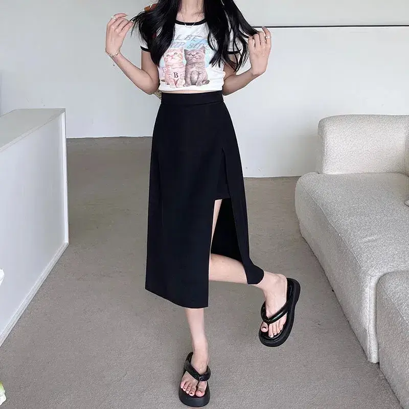 New Spring High Waist Split Skirt for Girls - Image 2