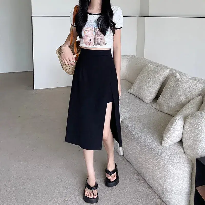 New Spring High Waist Split Skirt for Girls - Image 4