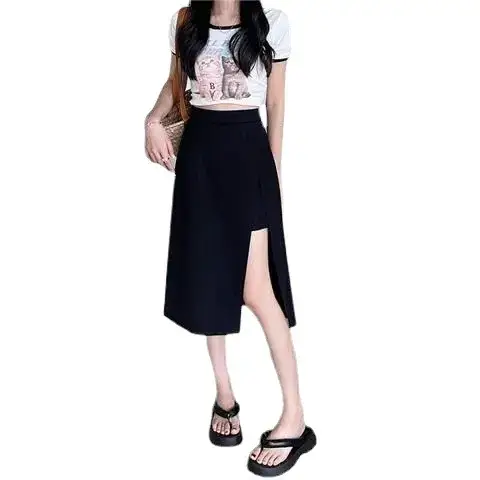 New Spring High Waist Split Skirt for Girls - Image 5
