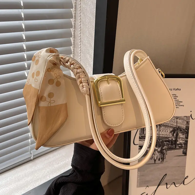 French Style White Crossbody Bag for Women