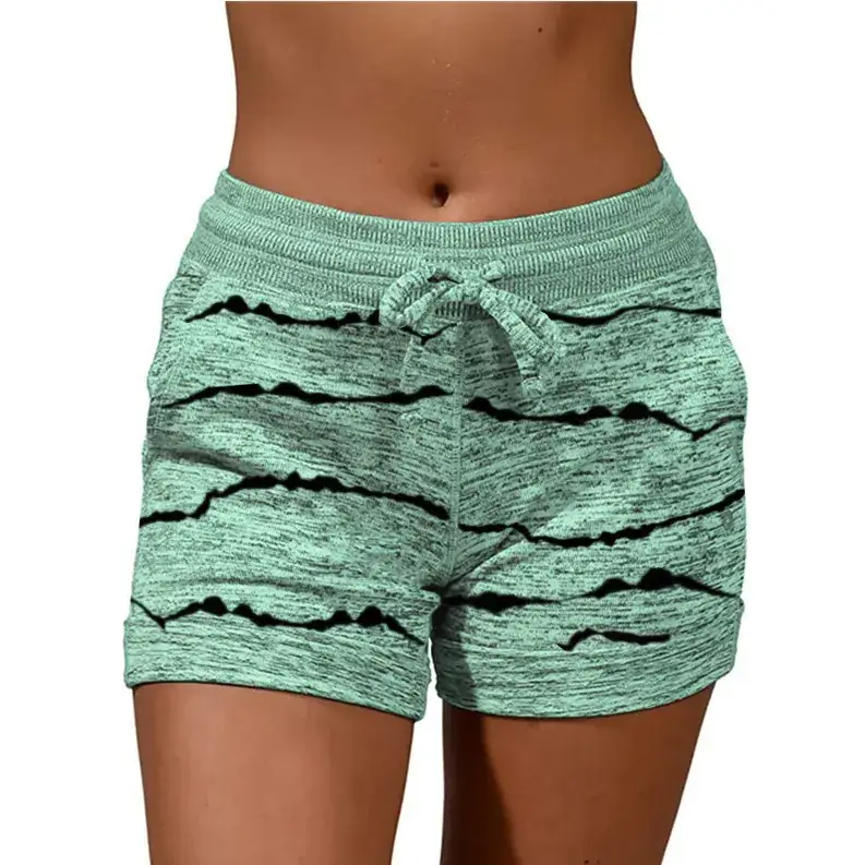 Women Star Print Quick Dry Shorts Gray Cotton - Image 11
