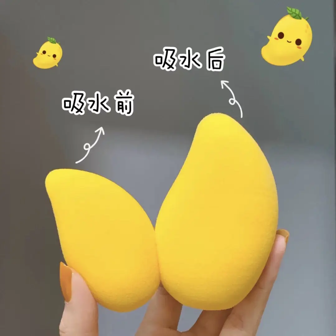 Non-Latex Wet Dry Makeup Puff Mango Color - Image 16