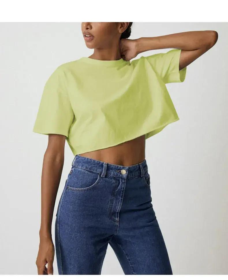 Women Pure Cotton Short Sleeve T-Shirt Black White — feature 17