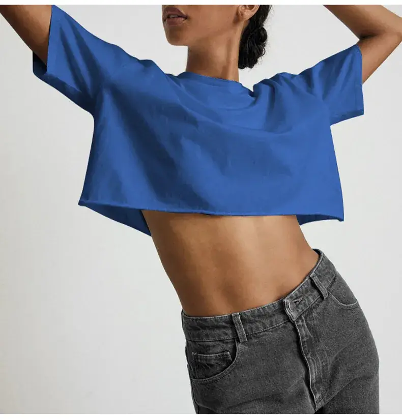 Women Pure Cotton Short Sleeve T-Shirt Black White — feature 19