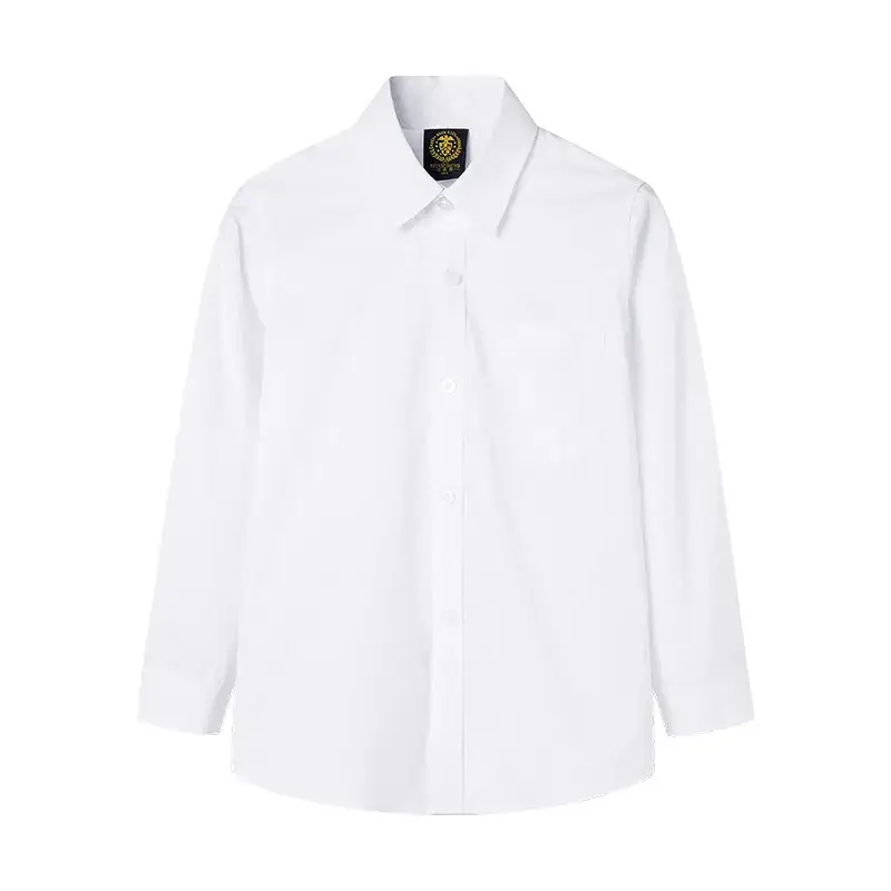Boys Cotton White Long Sleeve Shirt Wedding Dress