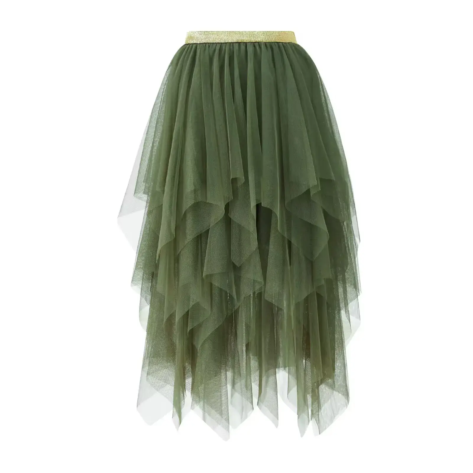 Purple Mesh Veil Skirt Women Mid Length High Waist - Image 6