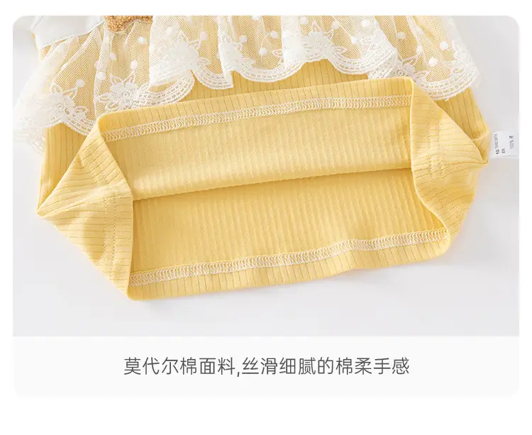 Baby Princess Modal Suit Yellow White Split Design — feature 14