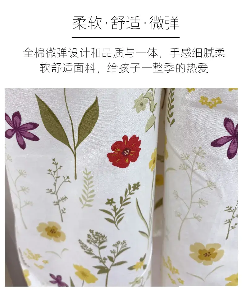 Girls Floral Cotton Dress Belt Waist Summer Dress — feature 6