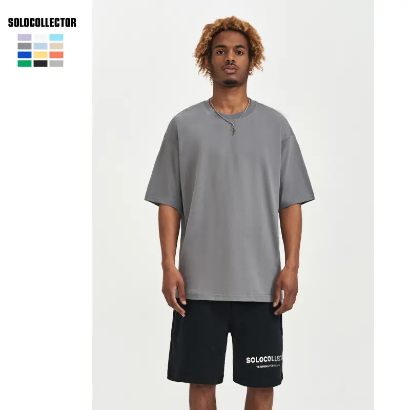 Men Green Cotton Round Neck T-Shirt 240G