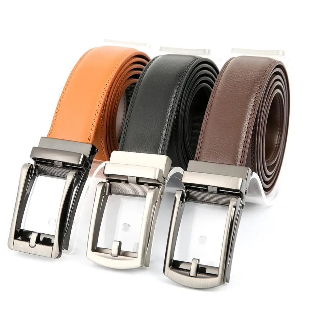 Men's Two-Layer Leather Belt Click Buckle Automatic - Image 2