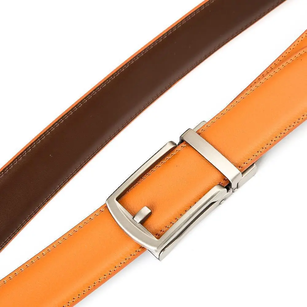 Men's Two-Layer Leather Belt Click Buckle Automatic - Image 5