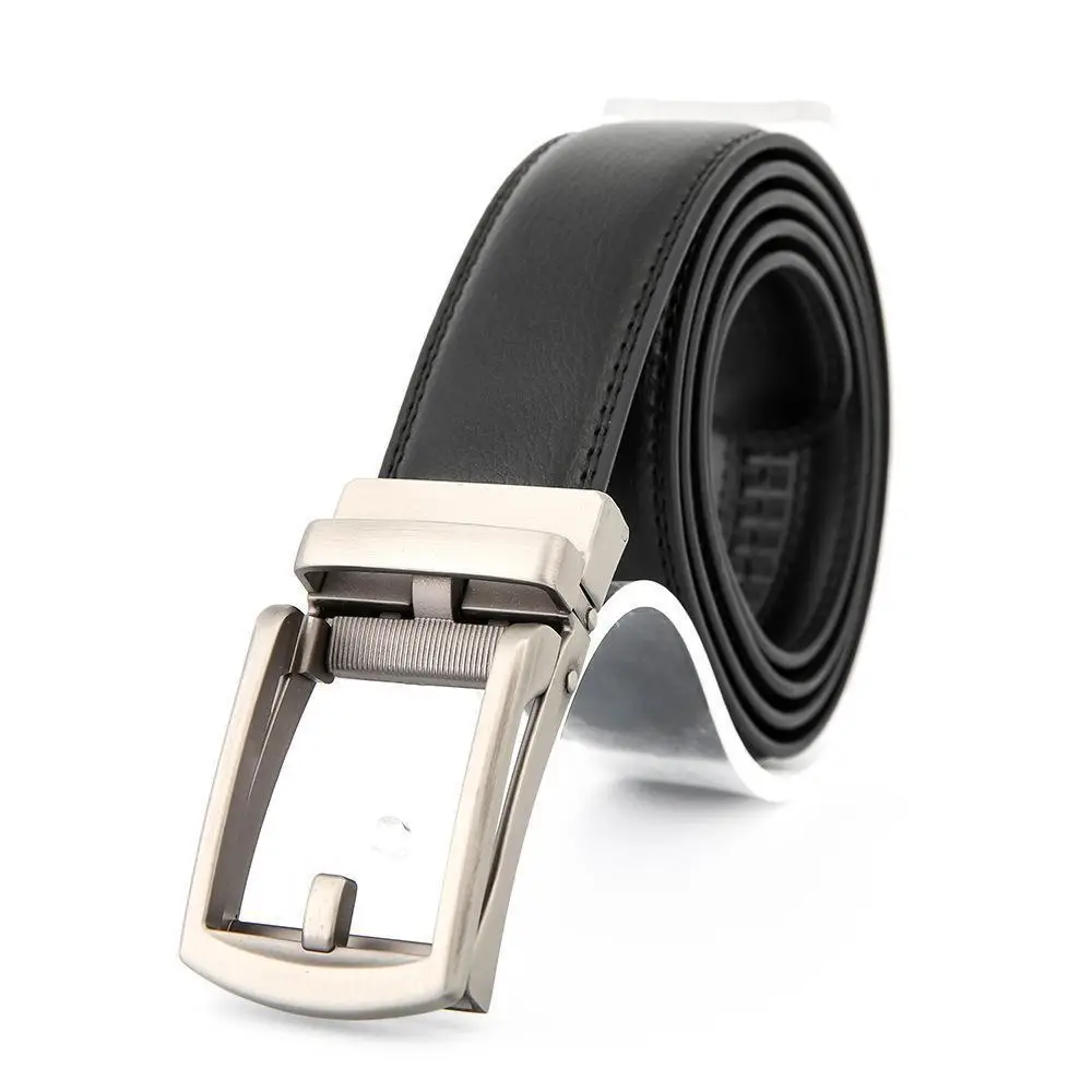 Men's Two-Layer Leather Belt Click Buckle Automatic