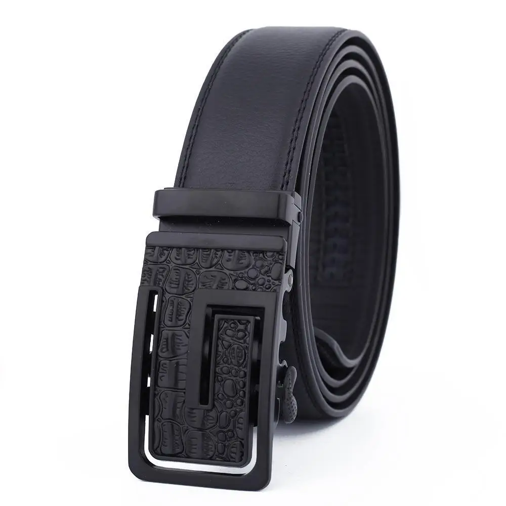 Men's Black Leather Belt with Gold Buckle - Image 15