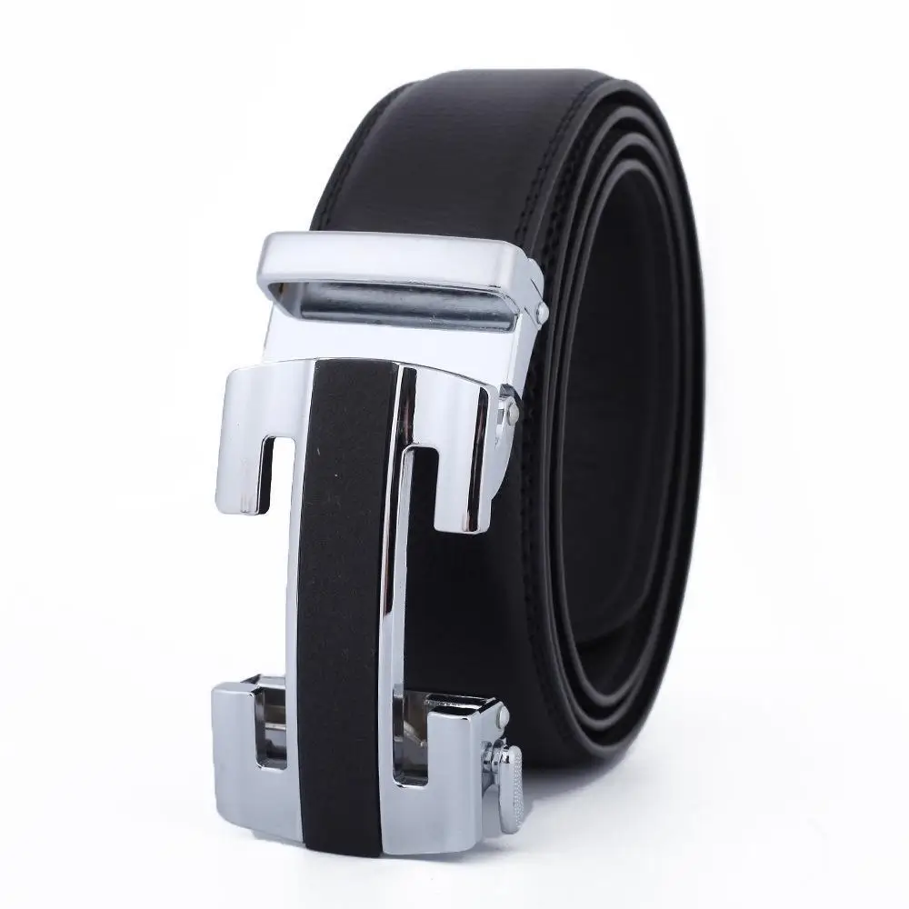 Men's Black Leather Belt with Gold Buckle - Image 23