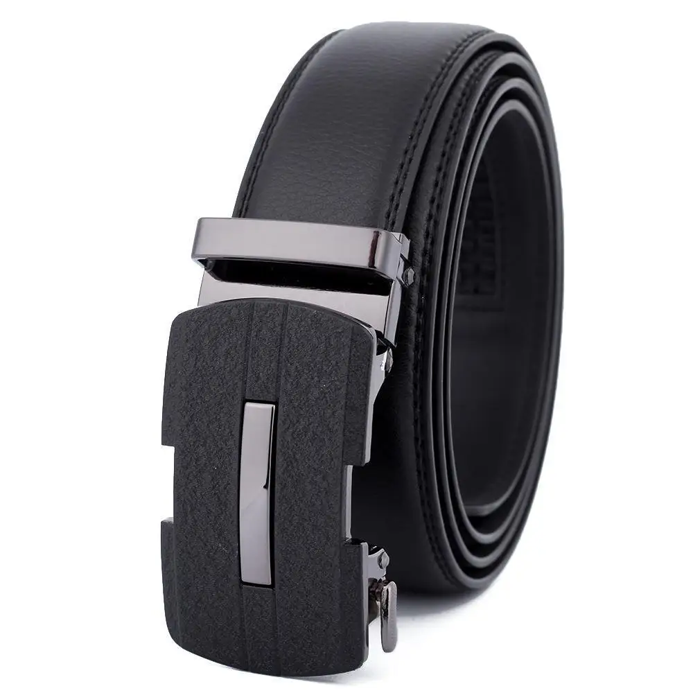 Men's Black Leather Belt with Gold Buckle - Image 33