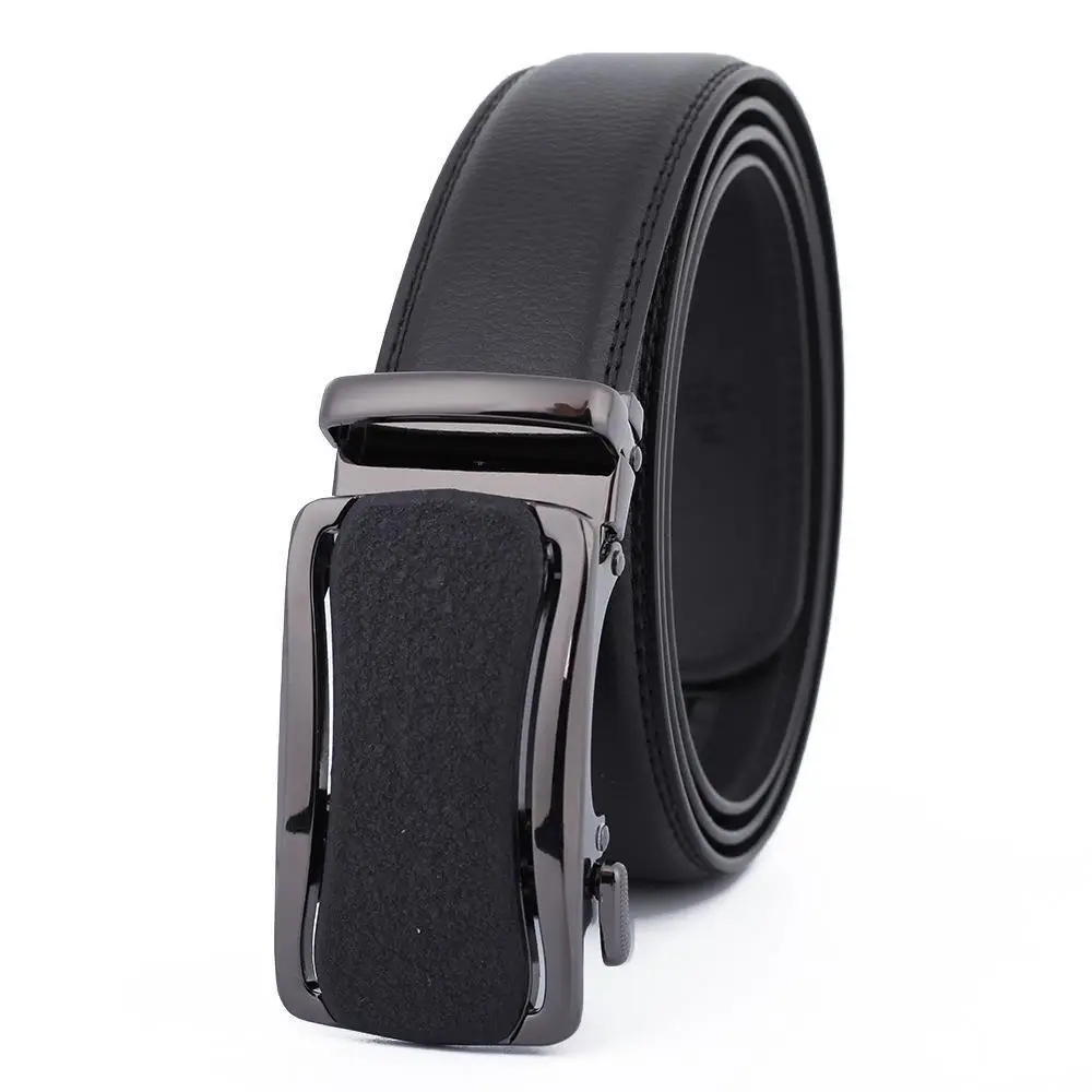 Men's Black Leather Belt with Gold Buckle - Image 37