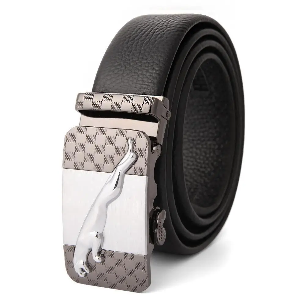 Men's Leather Belt with Gold Embroidered Buckle - Image 11