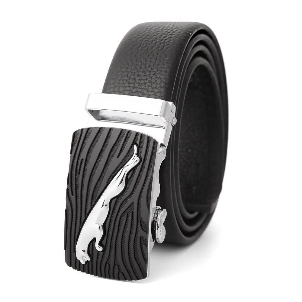 Men's Leather Belt with Gold Embroidered Buckle - Image 14