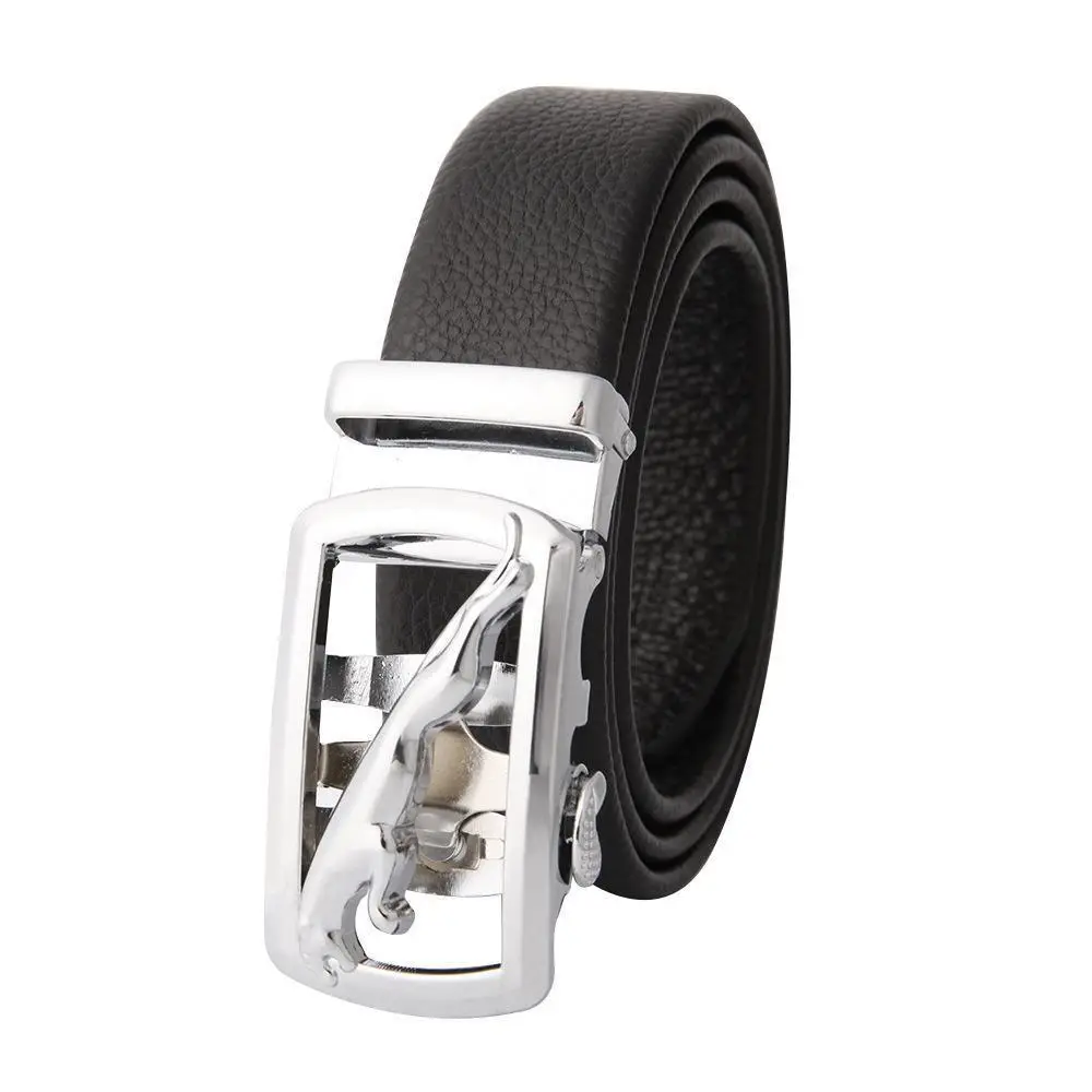 Men's Leather Belt with Gold Embroidered Buckle - Image 15