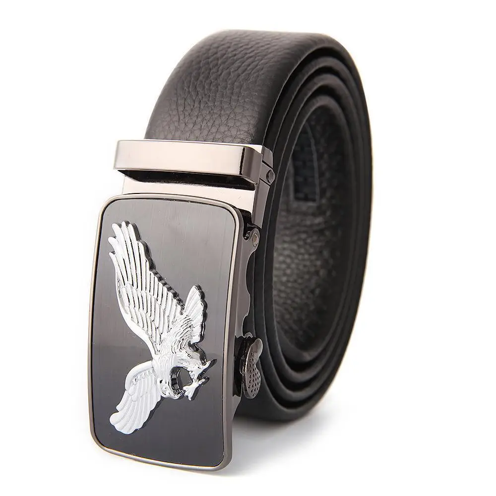 Men's Leather Belt with Gold Embroidered Buckle - Image 20