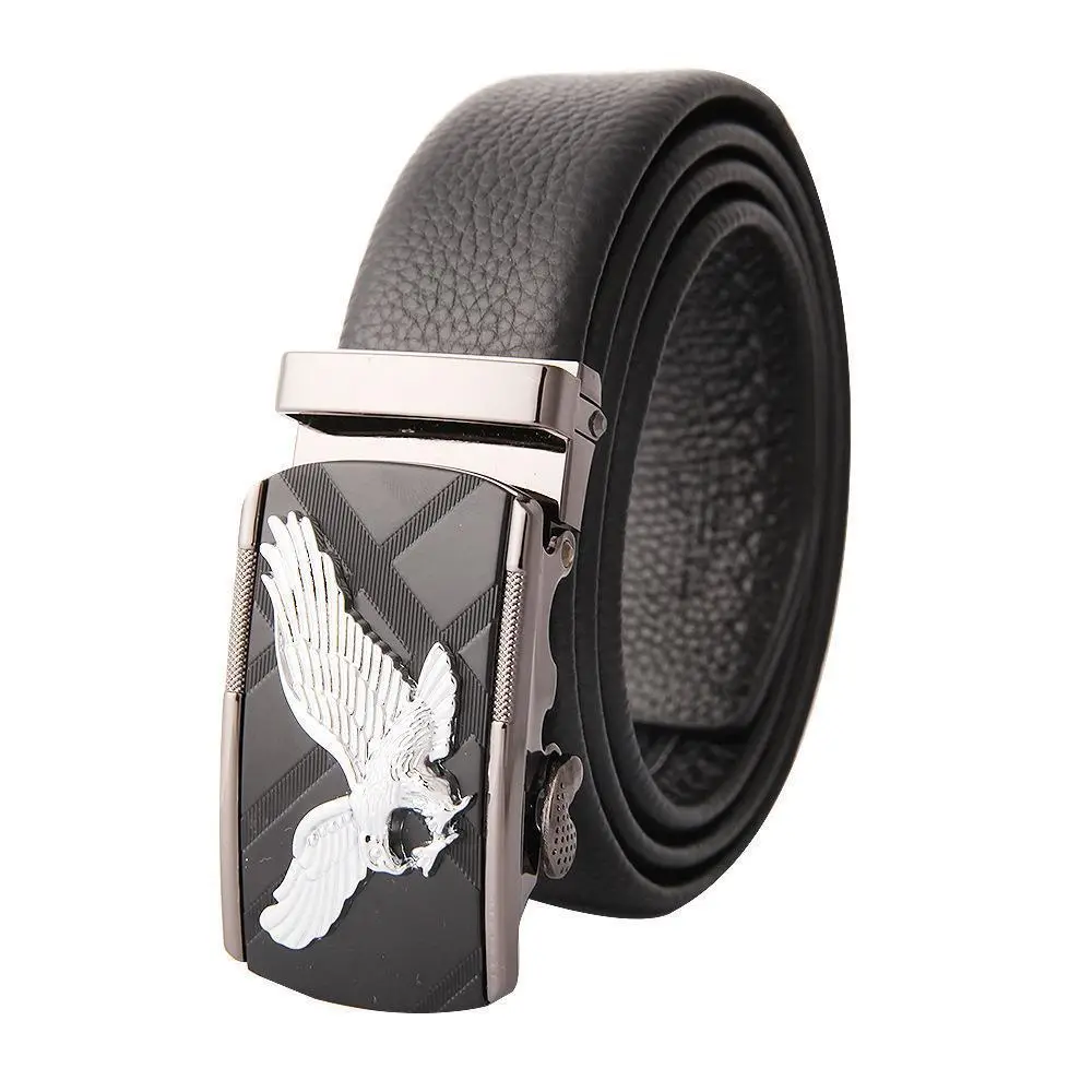 Men's Leather Belt with Gold Embroidered Buckle - Image 22
