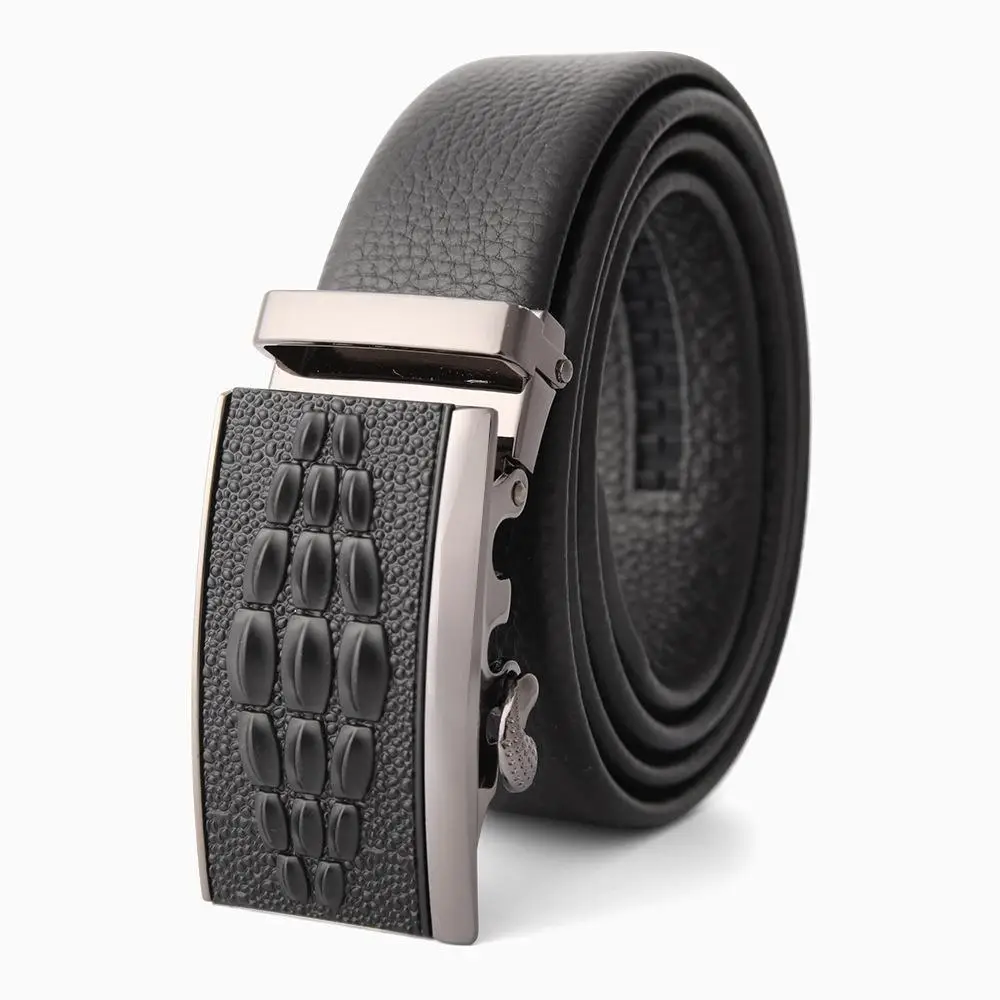 Men's Leather Belt with Gold Embroidered Buckle - Image 29