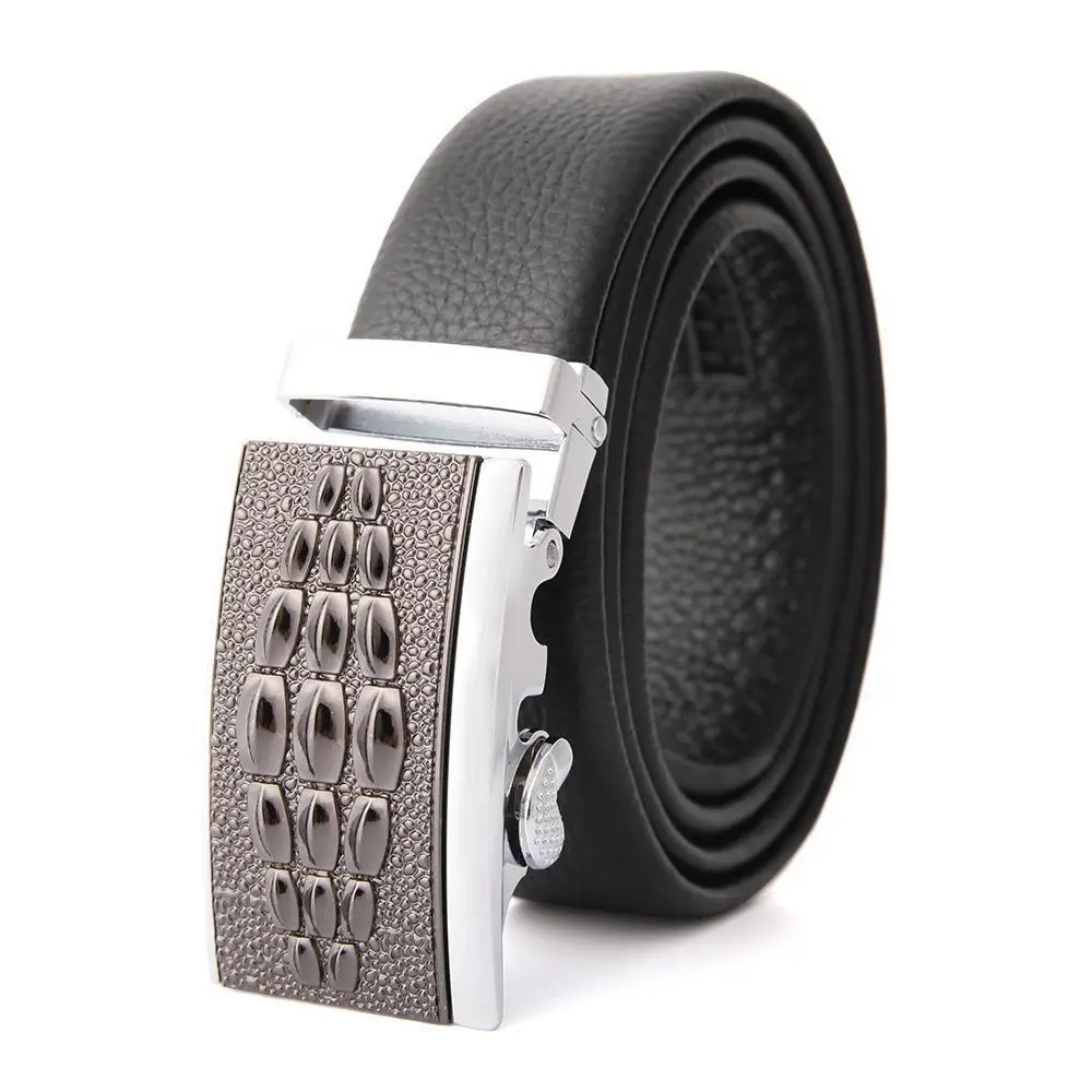 Men's Leather Belt with Gold Embroidered Buckle - Image 30