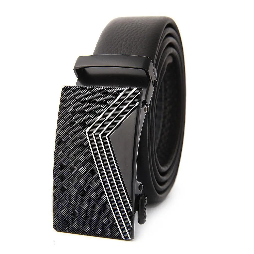 Men's Leather Belt with Gold Embroidered Buckle - Image 33