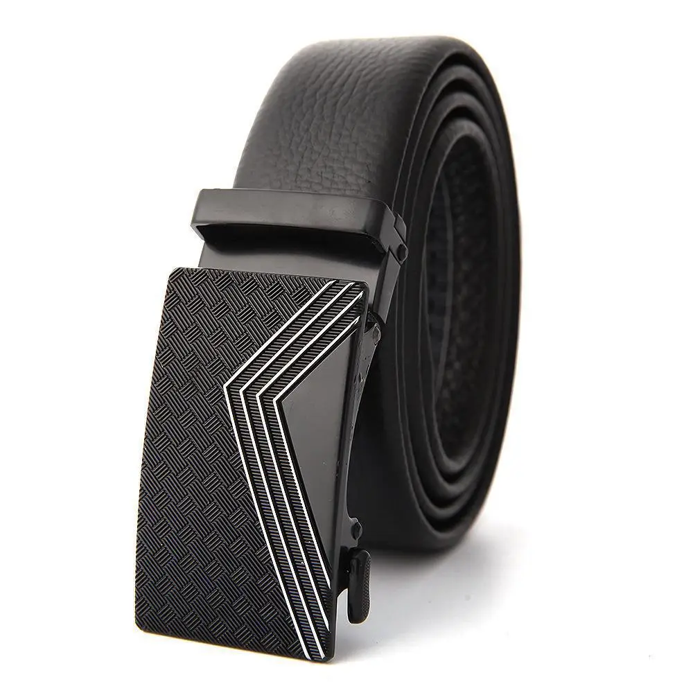 Men's Leather Belt with Gold Embroidered Buckle - Image 34