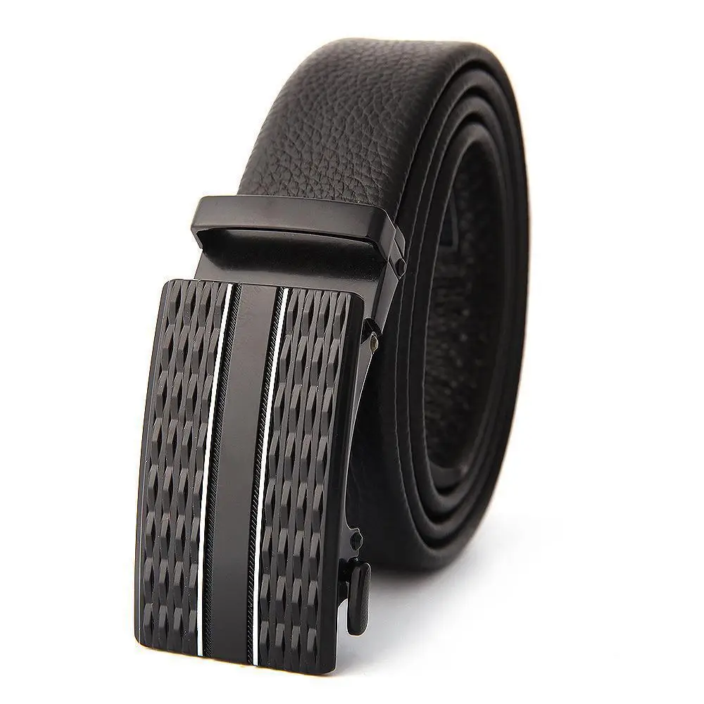 Men's Leather Belt with Gold Embroidered Buckle - Image 36