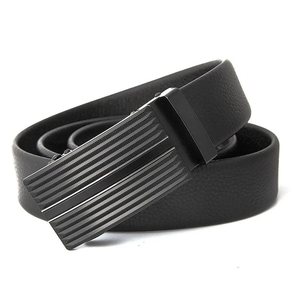 Men's Leather Belt with Gold Embroidered Buckle - Image 38