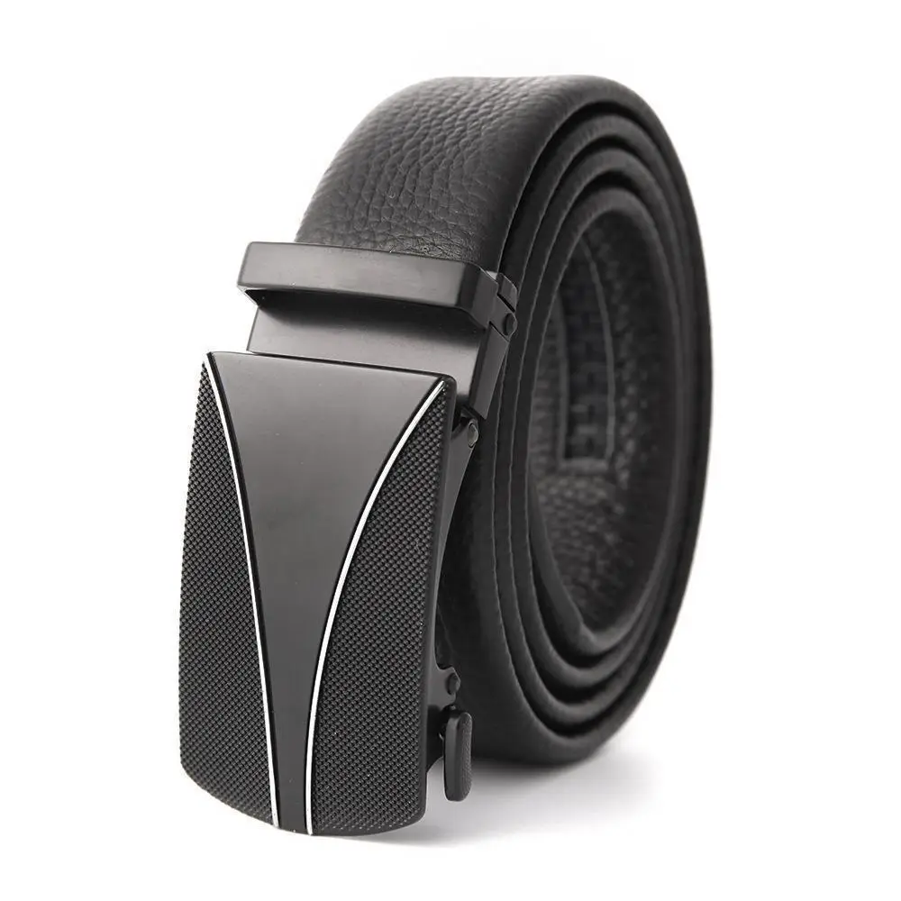 Men's Leather Belt with Gold Embroidered Buckle - Image 39