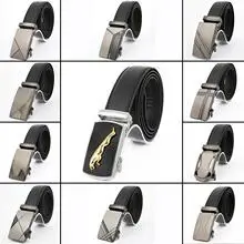Black Leather Belt with Leopard Alloy Buckle — feature 17
