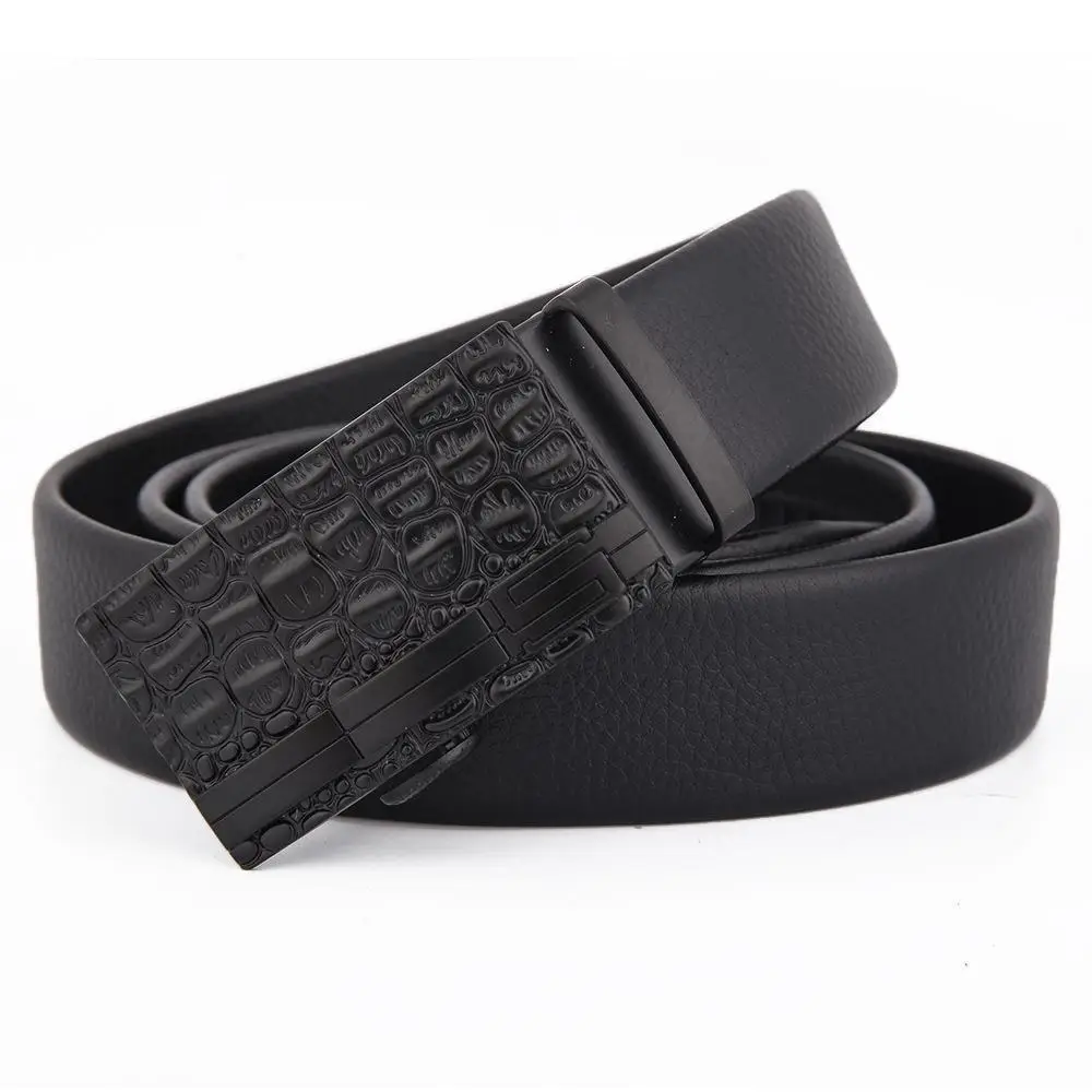 Men's Black Leather Belt with Automatic Buckle - Image 11