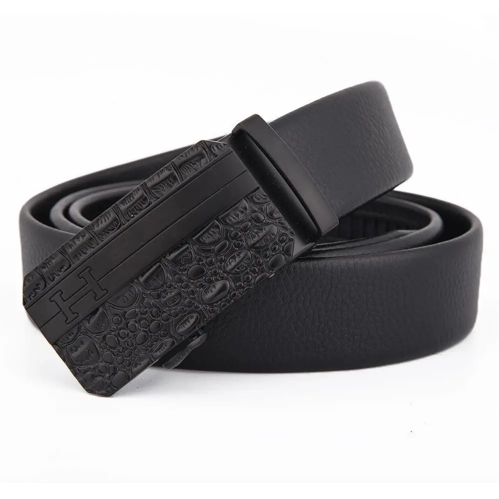 Men's Black Leather Belt with Automatic Buckle - Image 12