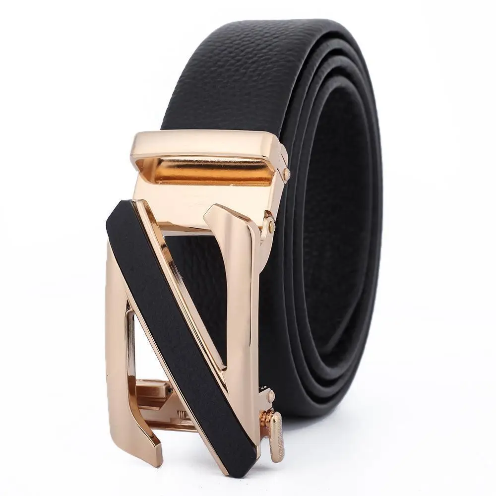 Men's Black Leather Belt with Automatic Buckle - Image 17