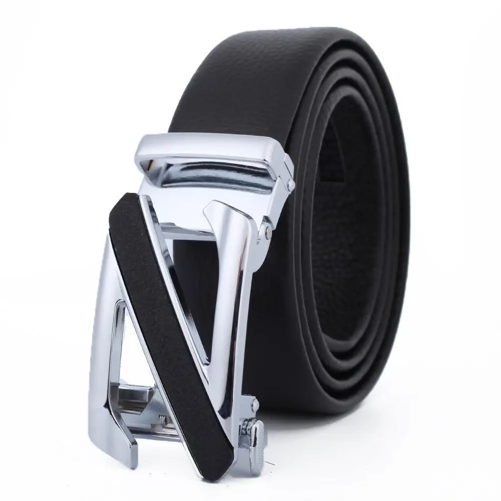 Men's Black Leather Belt with Automatic Buckle - Image 18