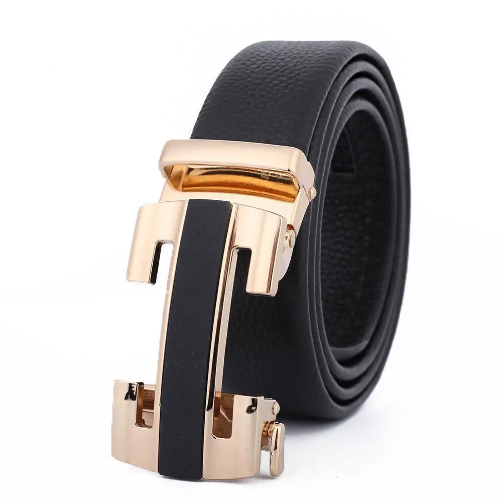 Men's Black Leather Belt with Automatic Buckle - Image 20