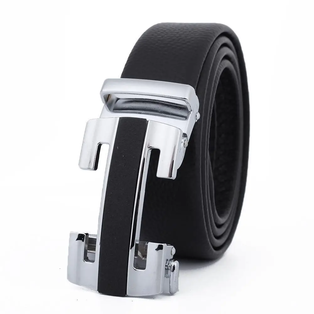 Men's Black Leather Belt with Automatic Buckle - Image 21