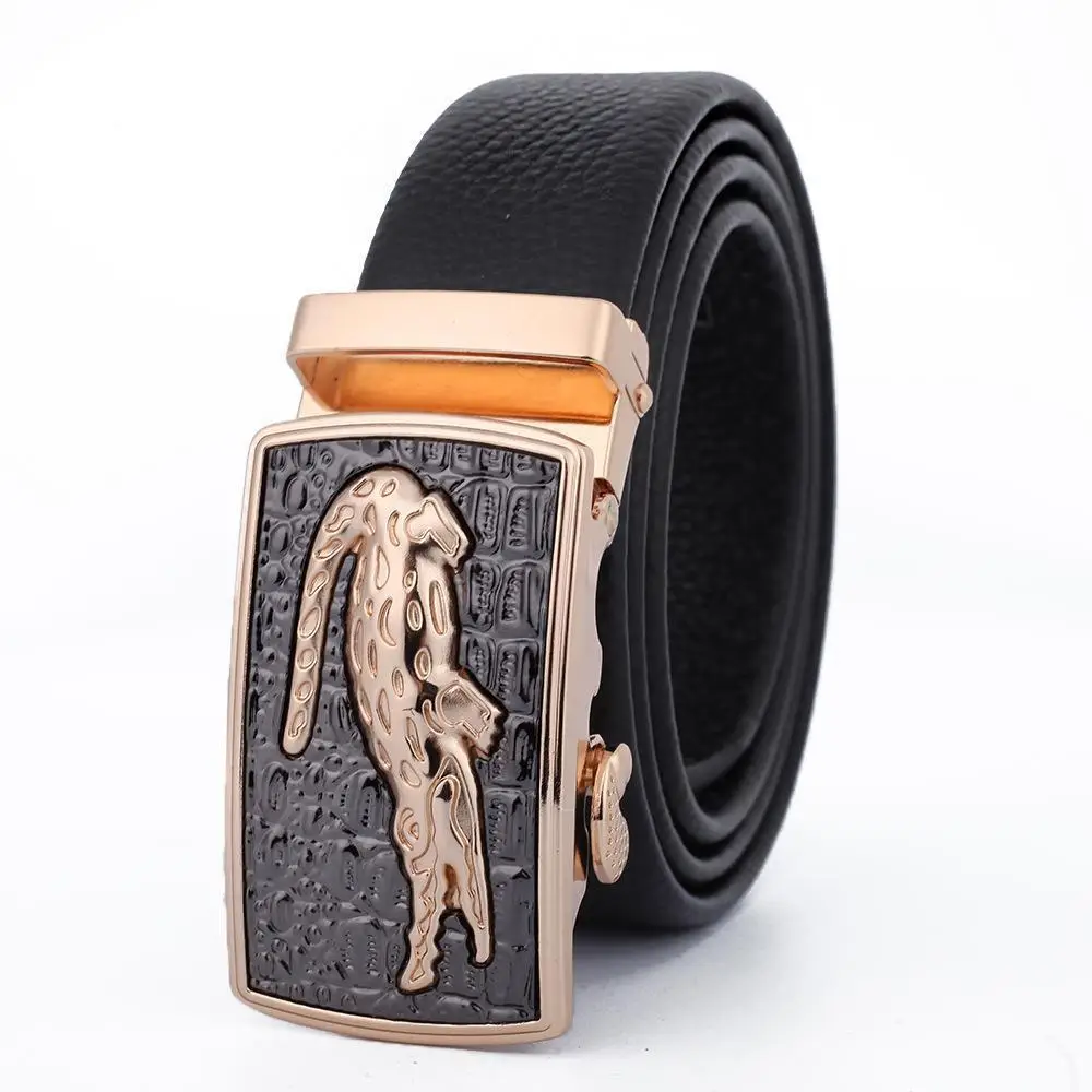 Men's Black Leather Belt with Automatic Buckle - Image 27