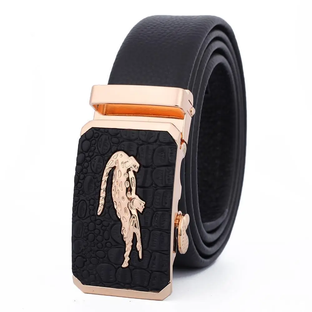 Men's Black Leather Belt with Automatic Buckle - Image 29