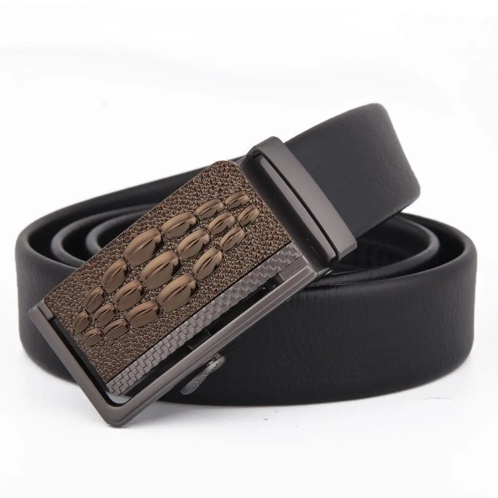 Men's Black Leather Belt with Automatic Buckle - Image 8