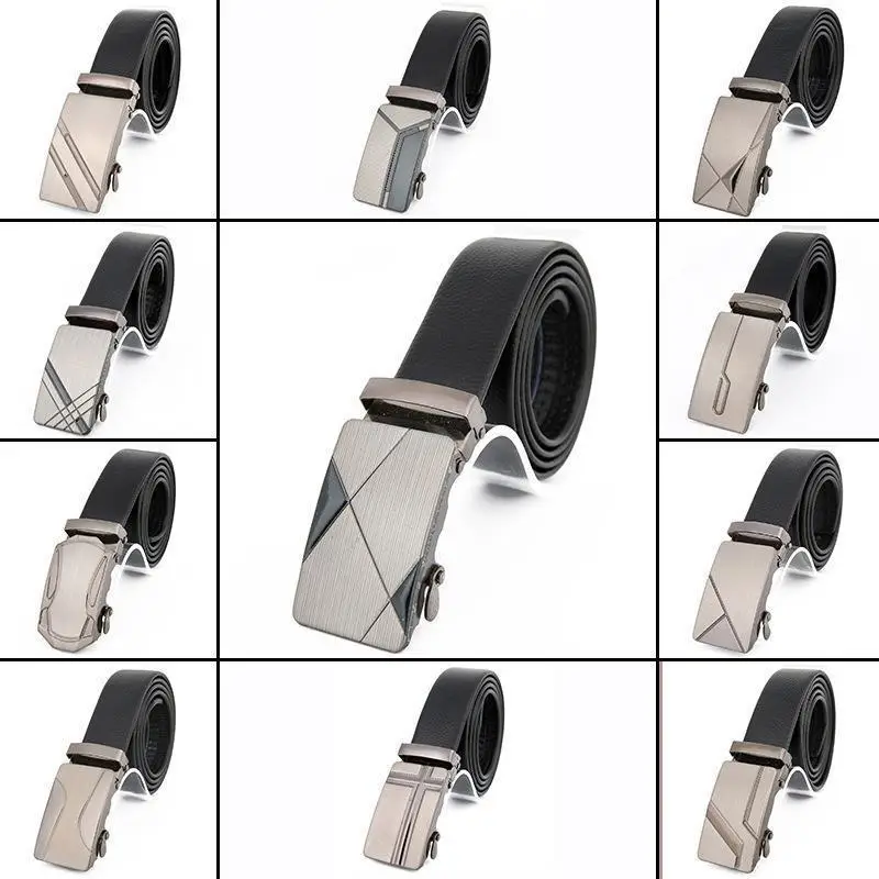 Men's Leather Belt with Automatic Buckle & Rose Gold Finish - Image 15