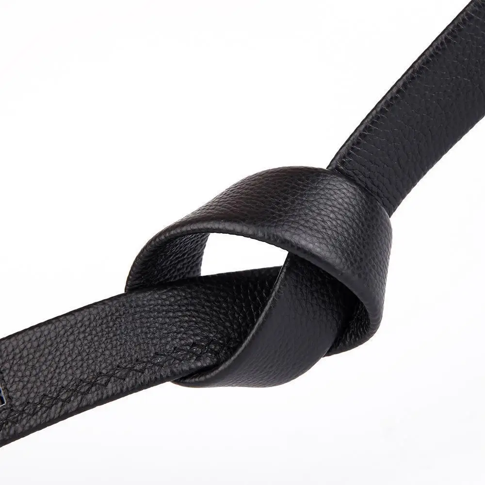 Men's Black Leather Belt with Gold M Buckle - Image 45