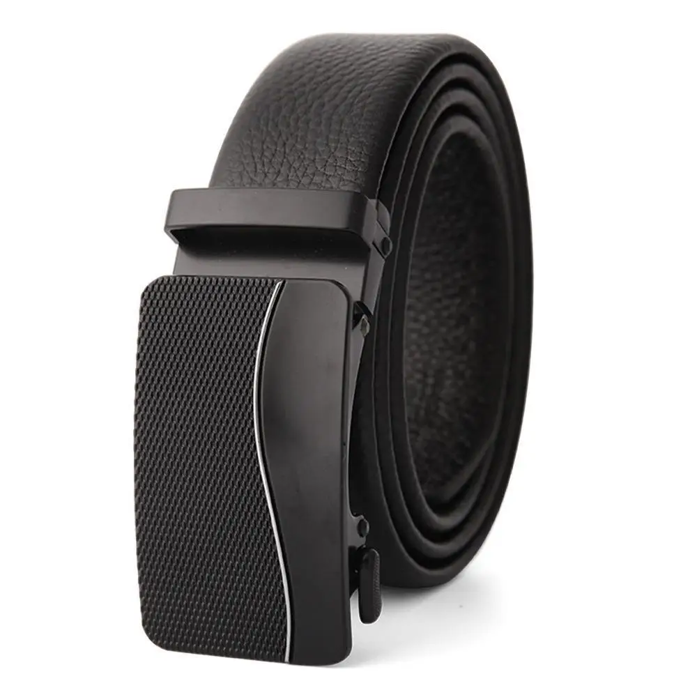 Men's Black Leather Belt with Gold M Buckle - Image 19