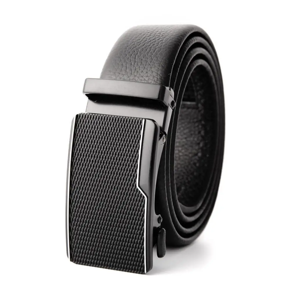 Men's Black Leather Belt with Gold M Buckle - Image 7