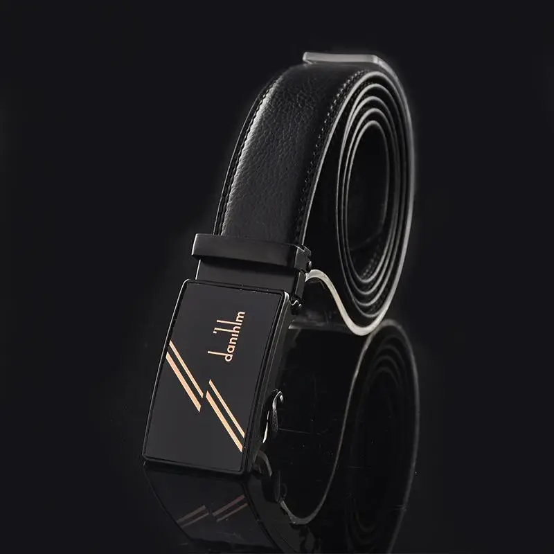 Men's Black Leather Belt with Automatic Buckle - Image 9