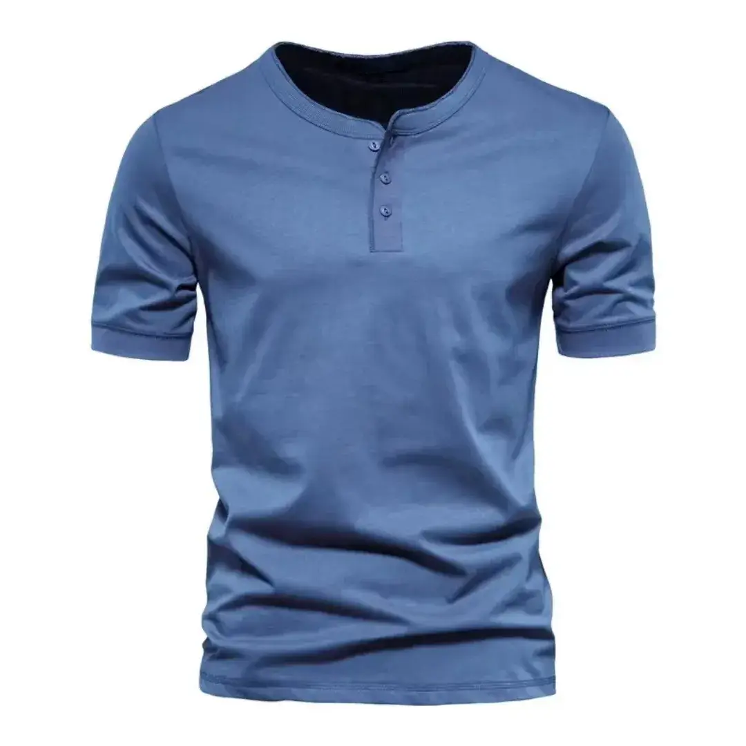 Men's Blue American Henry T-Shirt Short Sleeve Slim Fit - Image 5