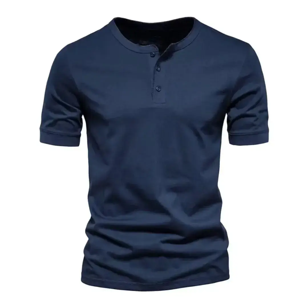 Men's Blue American Henry T-Shirt Short Sleeve Slim Fit - Image 7