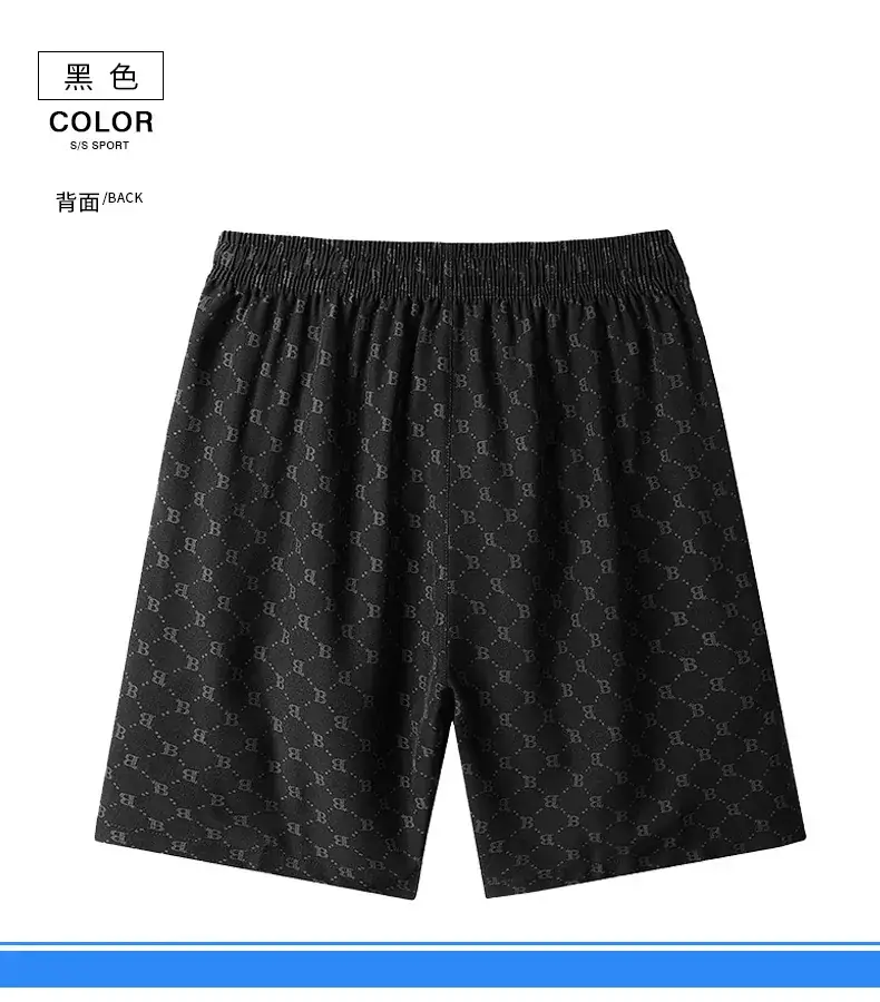 Men Black Printed Shorts Large 2305 — feature 11